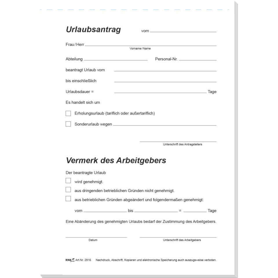 Urlaubsantrag, Formular, Arbeitsformular, Unterschrift, Vordruck