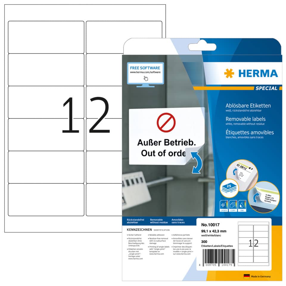 Etiketten, Etikettenpapier, Ablösbare Etiketten, Klebeband-Etiketten, Label-Packung