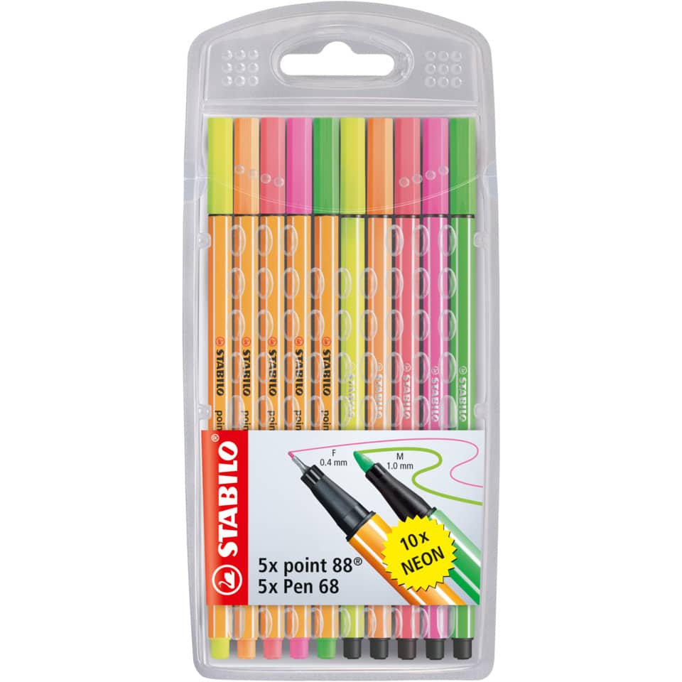 Stifte, Marker, Filzstifte, Neonfarben, Set 10x Neon