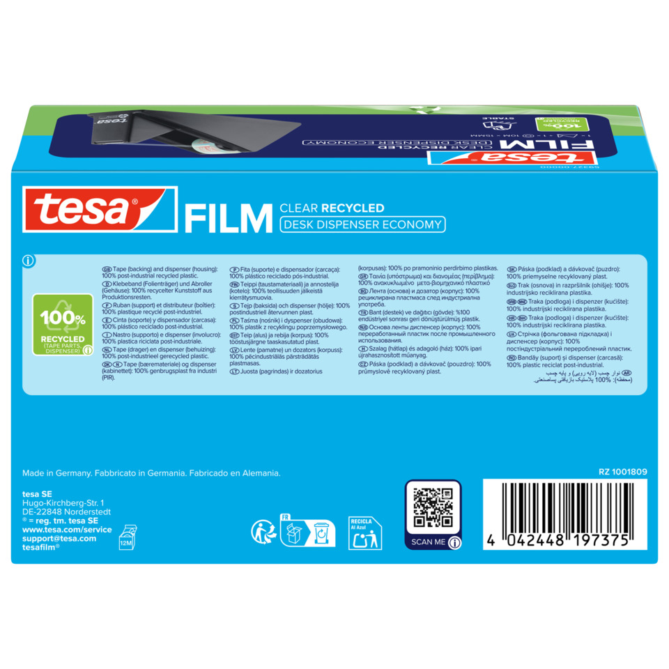 recycled, film, desk dispenser, wirtschaft, verpackung