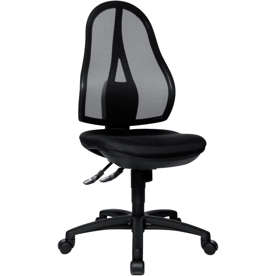 Schreibtischstuhl, Ergonomischer Stuhl, Mesh-Rücken, Schwarz, Rollenkopfstütze