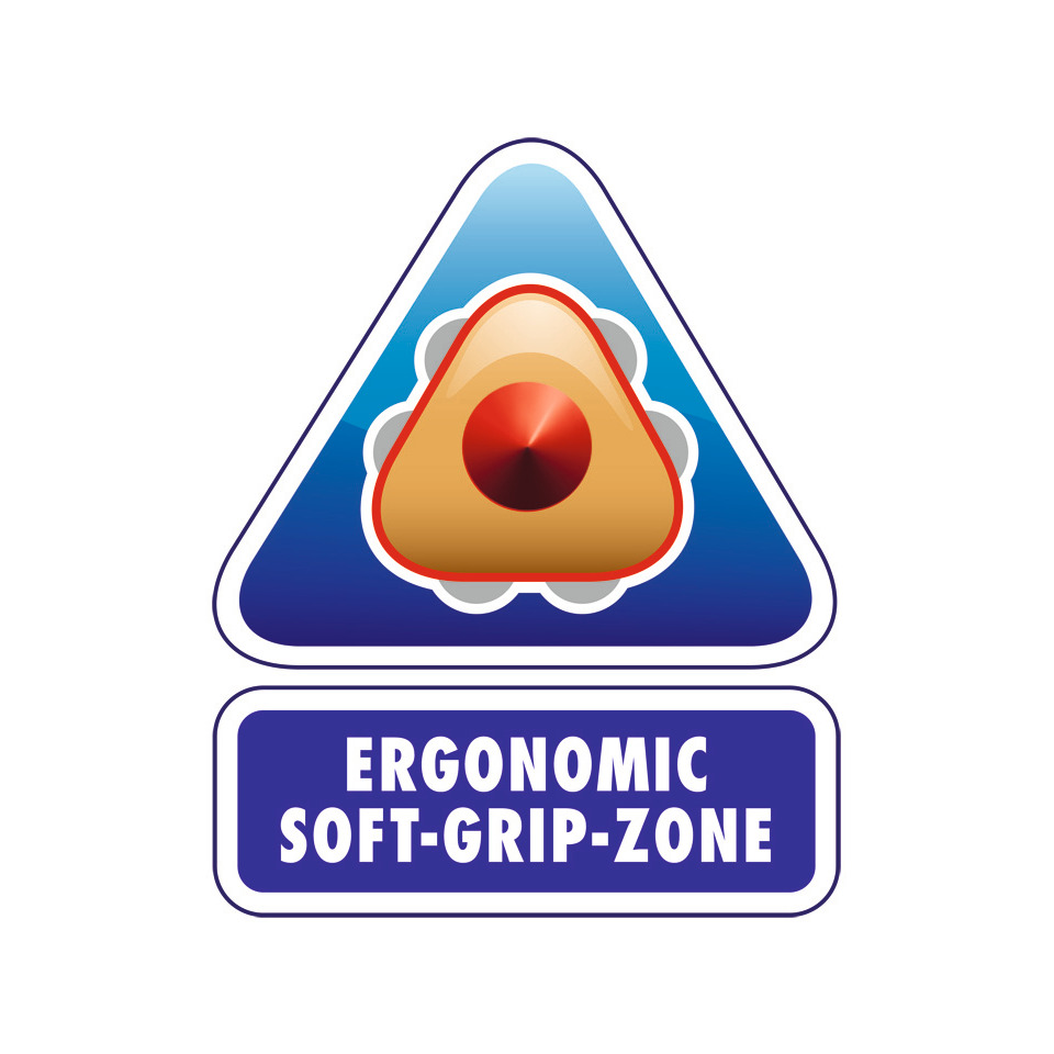 ergonomisch, weicher-griff, zone, dreieck, logo