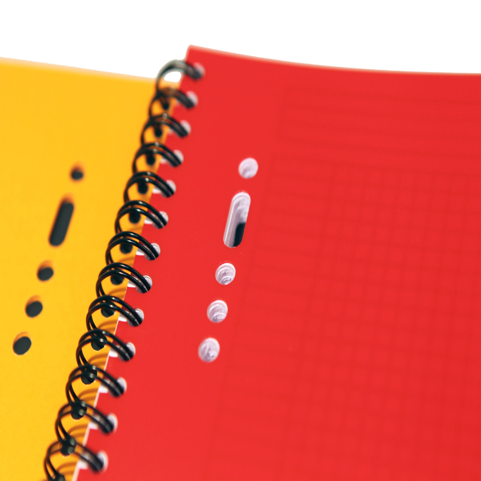 spiralbind, Notizbuch, Orangene Notizbuch, Rotes Cover, Löcher