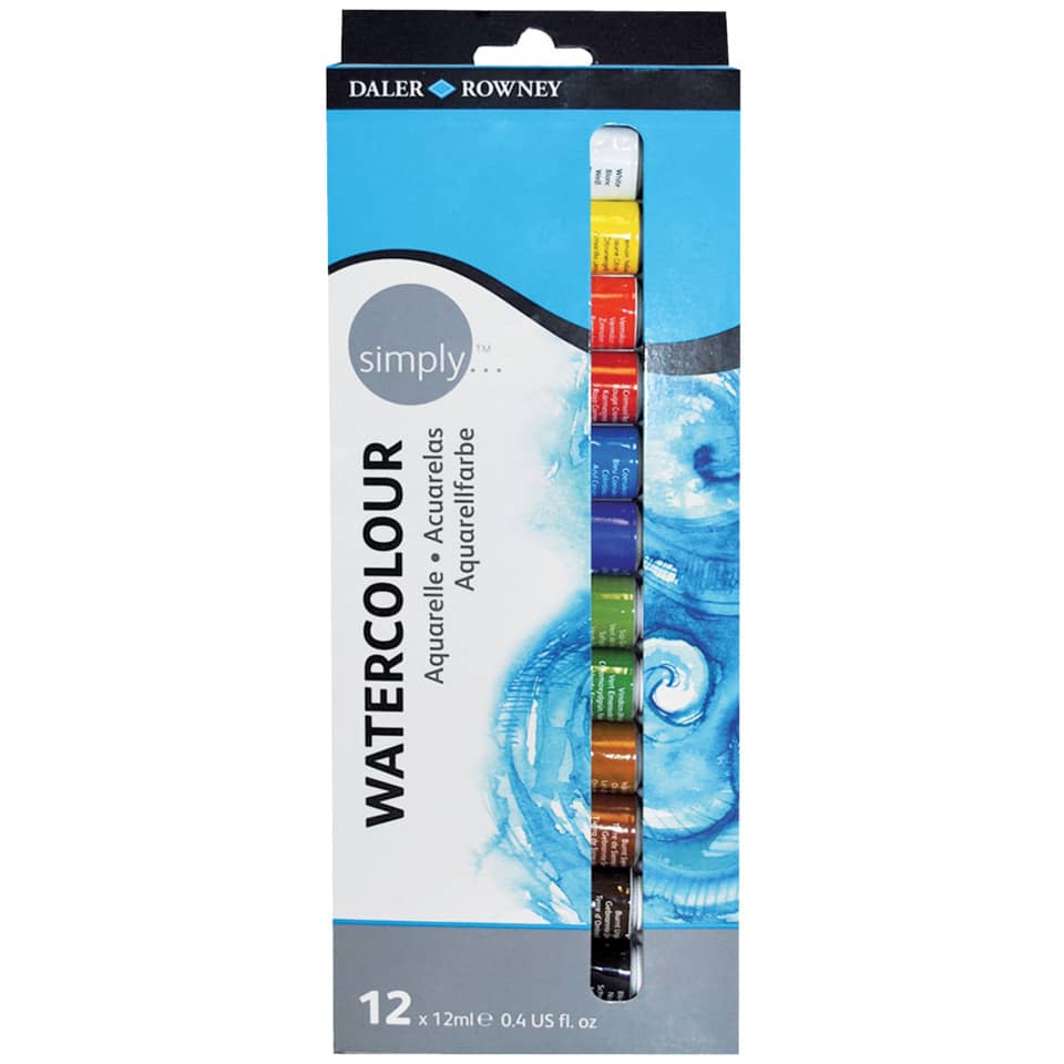 Wassermalfarben, Aquarellfarben, 12er Set, Aquarellfarben-Set, Farbsystem