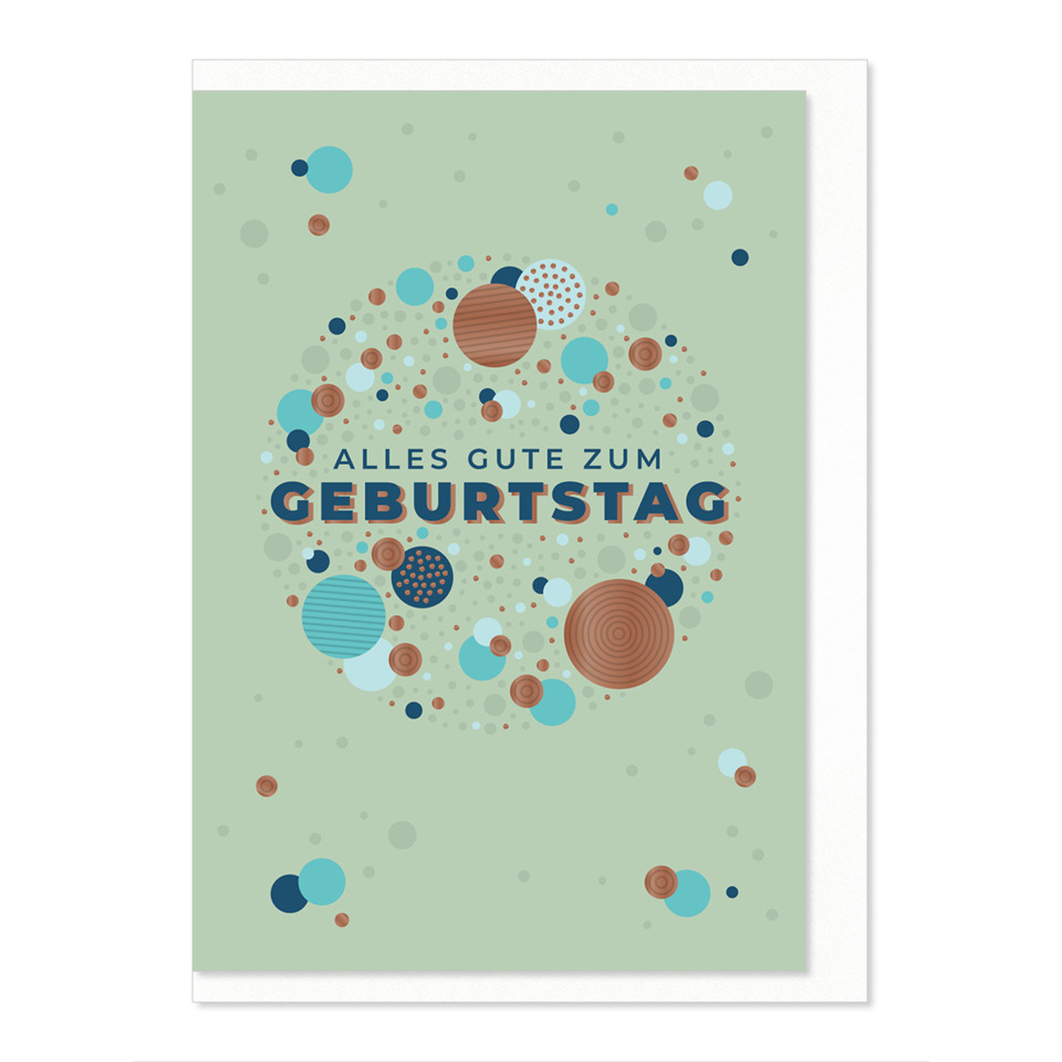 Karte, Geburtstag, Grüße, Kreise, Muster