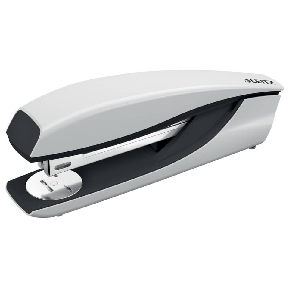 Heftklammerer, Schreibtischstapler, Stahl, Silber, Kunststoffgehäuse