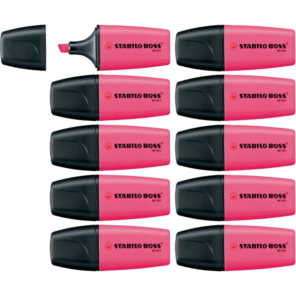 Markerstifte, Pink, Doppelspitze, Stabilo Boss Mini, Textmarker