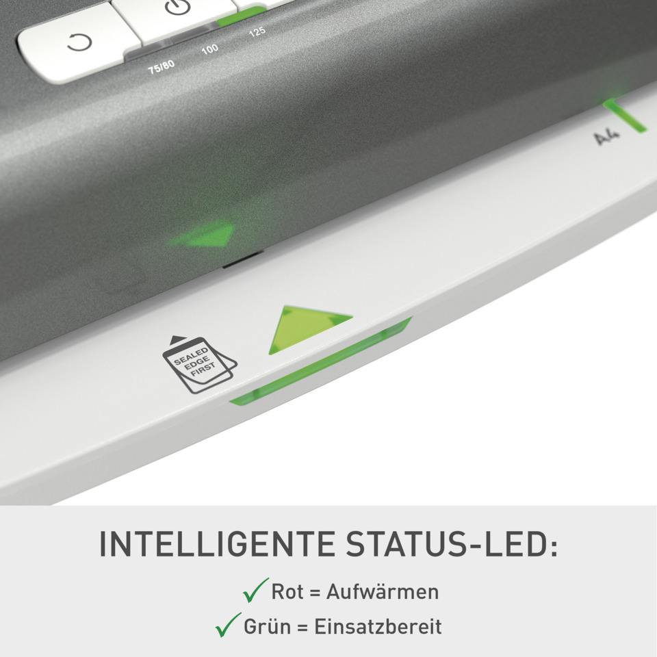 status-LED, grüne LED, vorderseite panel, regelknopf, abgedeckte kante