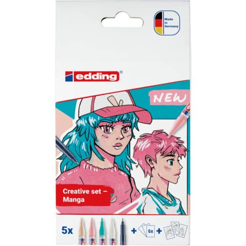 Acrylmarkeretui Manga, 5 Stück, fein sortiert EDDING 5300-1800-5-1