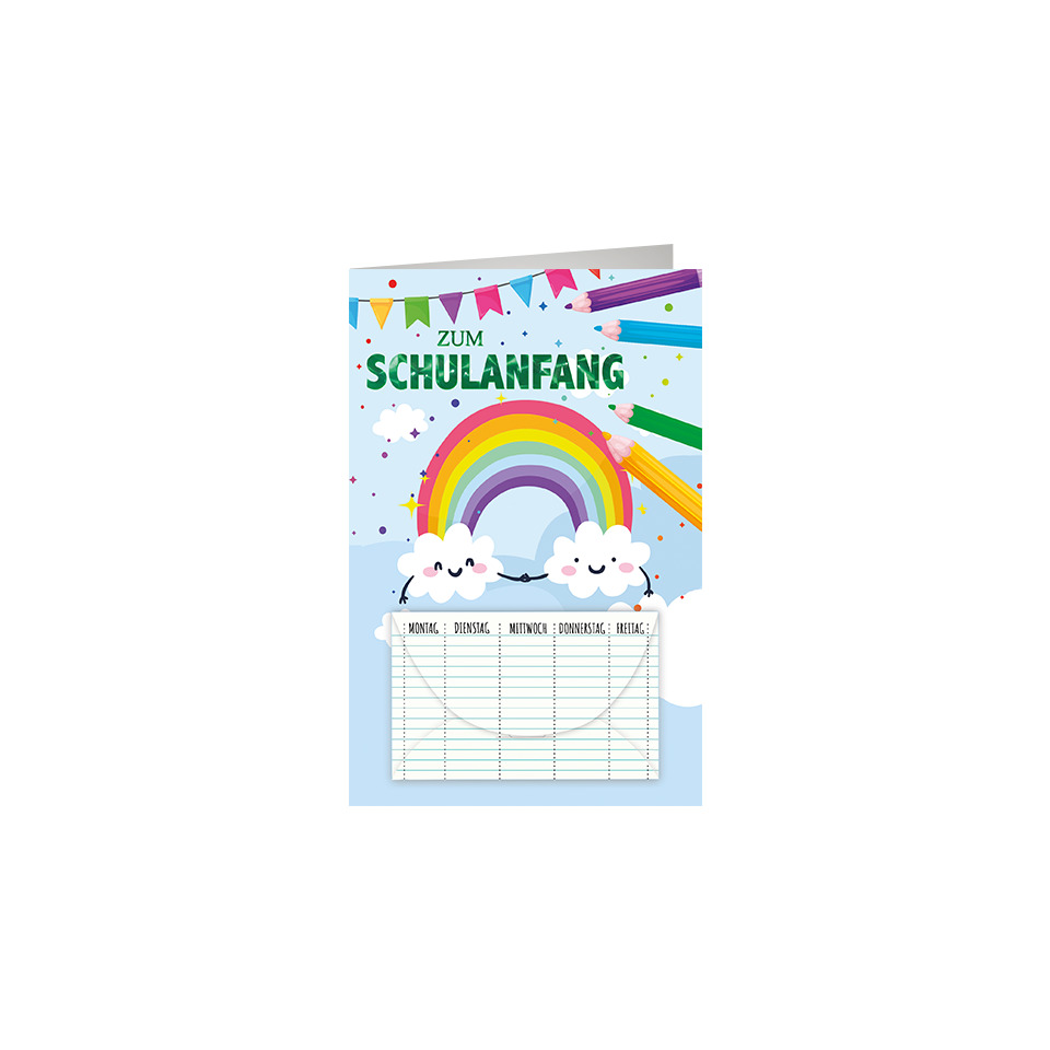 Schulanfang, Kalender, Regenbogen, Bleistifte, Wochentage