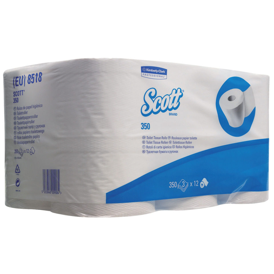 Toilettenpapier, Klopapier, Rollen, Paket, Scott, Toiletpapier, Rollen, 3-Ply, 350 Blatt, Badezimmerpapier