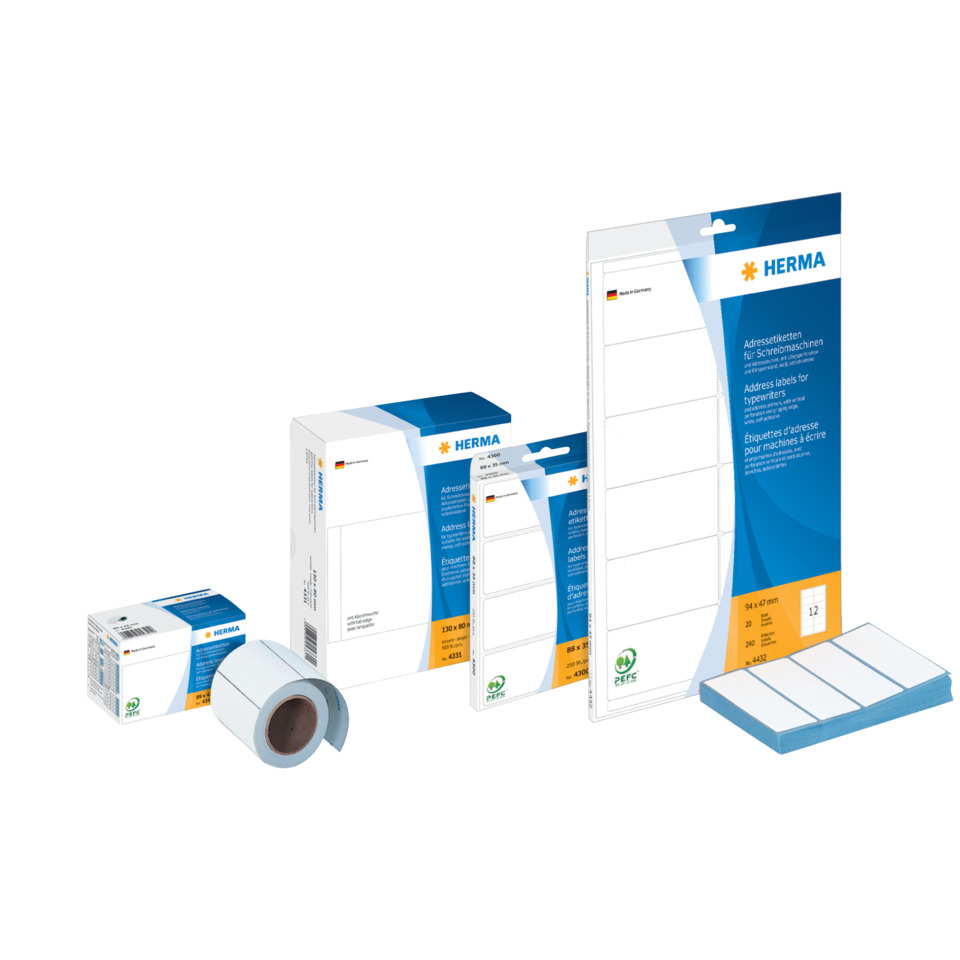 Etiketten, Klebeband, Bürobedarf, Adressetiketten, Schreibmaschinenetiketten