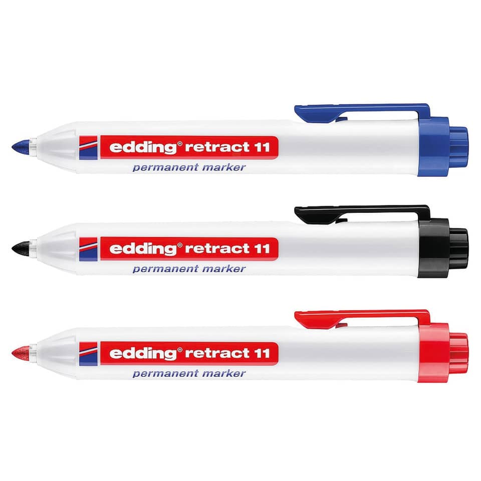 Permanentmarker, Markerensatz, Blauer Marker, Schwarzer Marker, Roter Marker