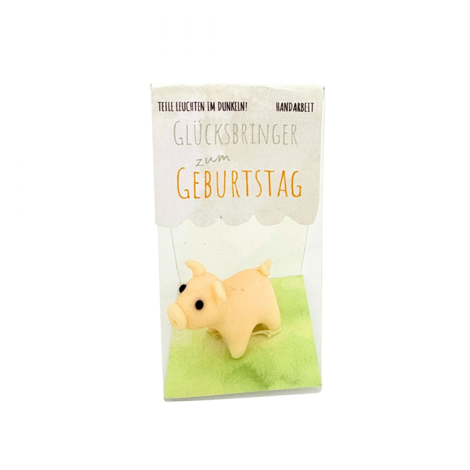 Schweinchen, Geburtstag, Miniaturfigur, Handarbeit, Figur