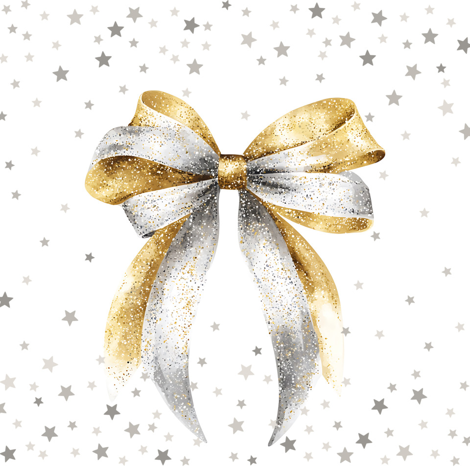 Schleife, Geschenkverpackung, Gold, Silber, Pailletten