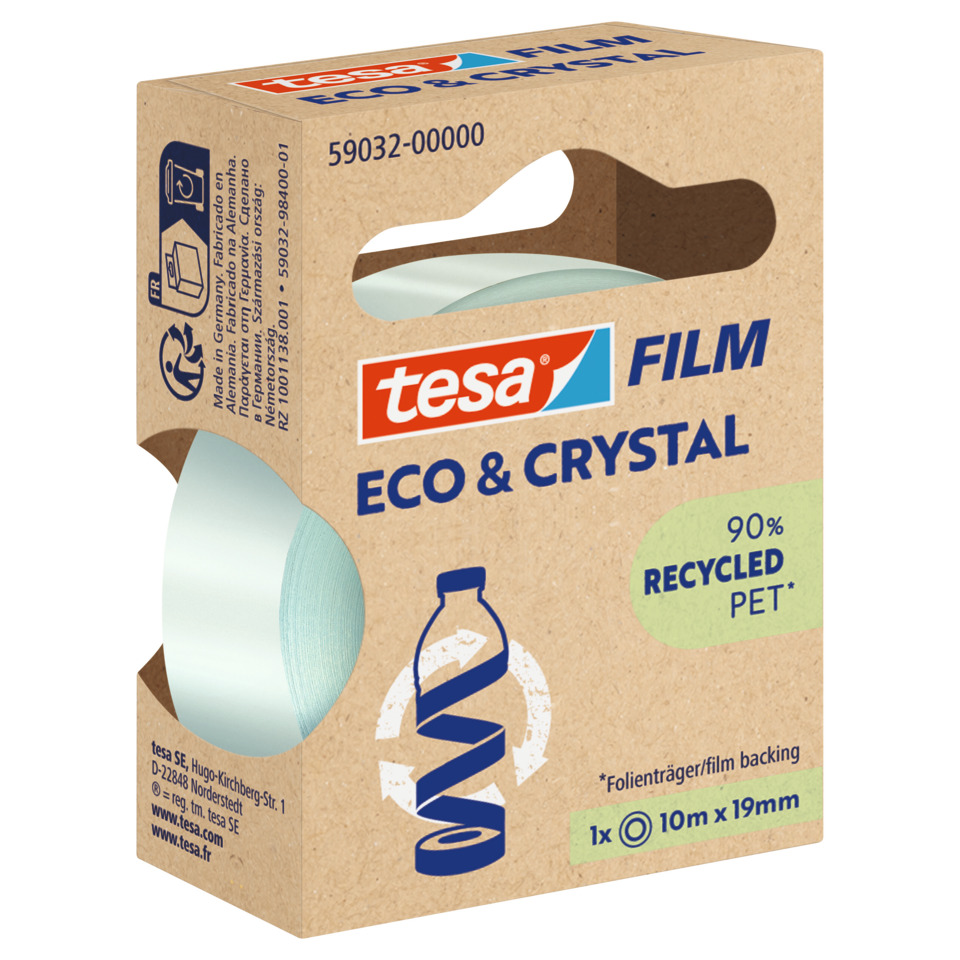 Filmmaterial, Eco & Crystal, TESA Film, Recycling-PET, Klebefolie
