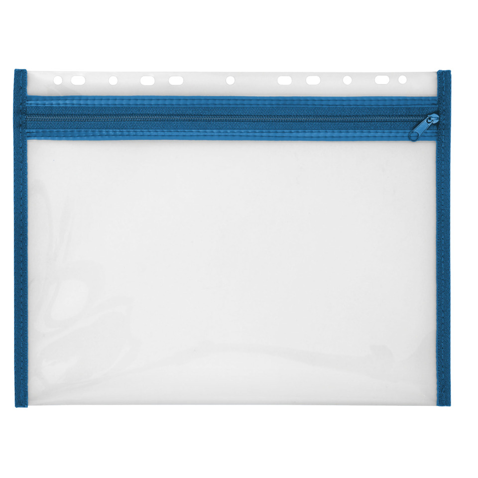 Pouch, Reißverschluss, Klar, Blau, Aufbewahrung
