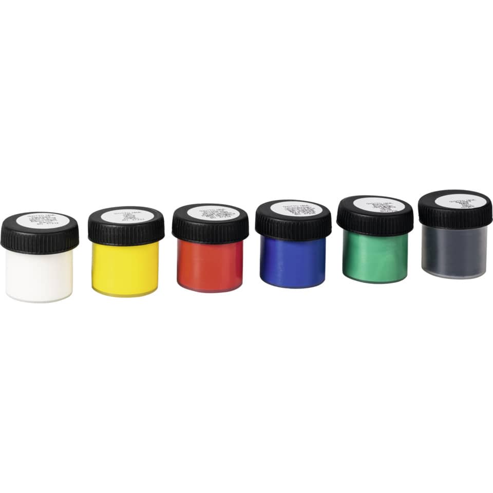 Acrylfarbe, Farbset, Farbtöpchen, Verschiedene Farben, Weiß als Grundfarbe