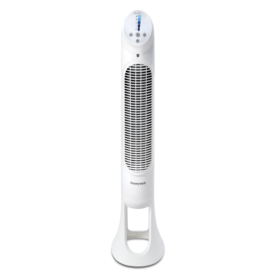 Turmventilator, weiß, Gittergrill, verstellbar, Standfuß