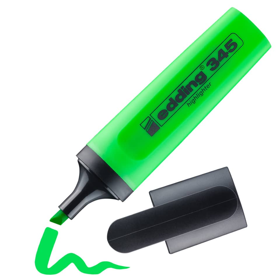 Highlighter, Marker, Green, Chisel Tip, Edding 345