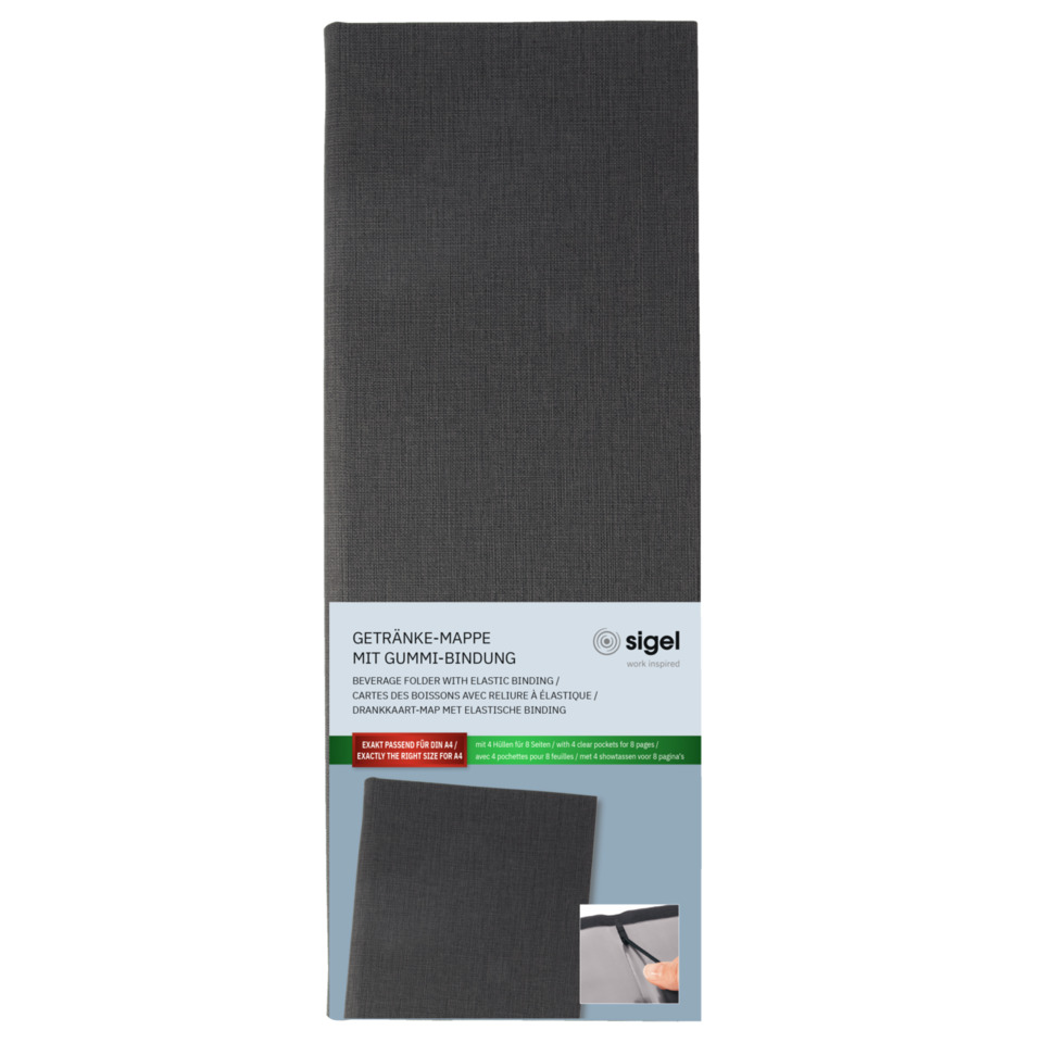 Bevorgungsmappe, Gummi-Bindung, Becher-Mappe, Bevase-/Becherhalter, Sigel