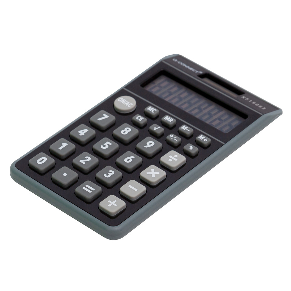 Taschenrechner, Bereichsrechner, LCD-Anzeige, Tastenfeld, Alltagsgerät
