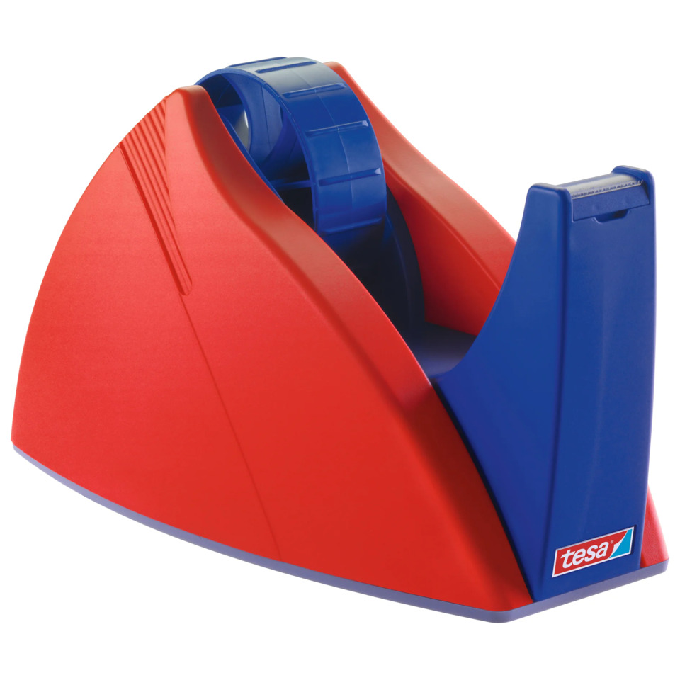 Tape dispenser, Klebebandspender, Rot Blau, Kunststoff, Tesa-Marke