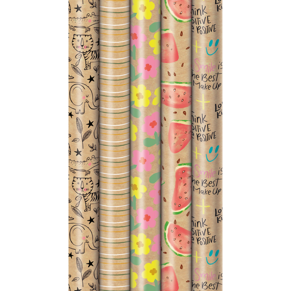 pvc wrapping, kraftpapier, musterumwicklung, folienfrei, geschenkpapier rollen