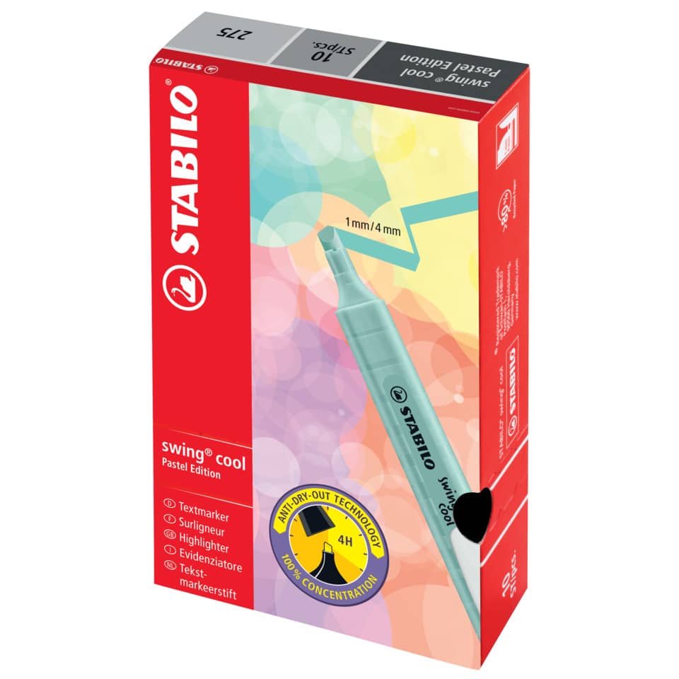 Textmarker, Pastell Edition, Oberflächenmarker, Feiner Punkt, Tinte