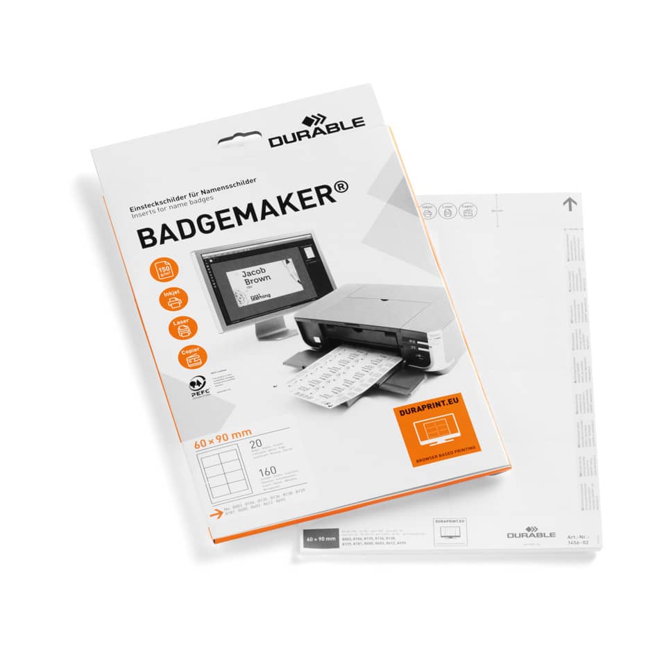 Druckerpapier, Etikettenrahmen, Namensschild, DIN-A4, Printsystem