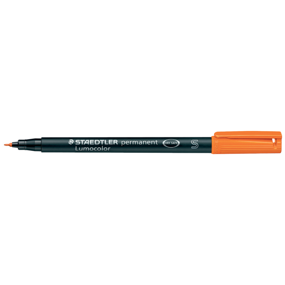 Permanentmarker, Lumocolor, Orangene Kappe, Feiner Punkt, Trocken sicher