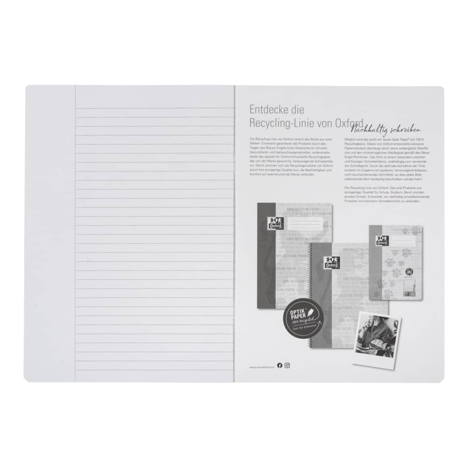 Notizbuch, Recycling-Linie, Oxford, Papier, Layout