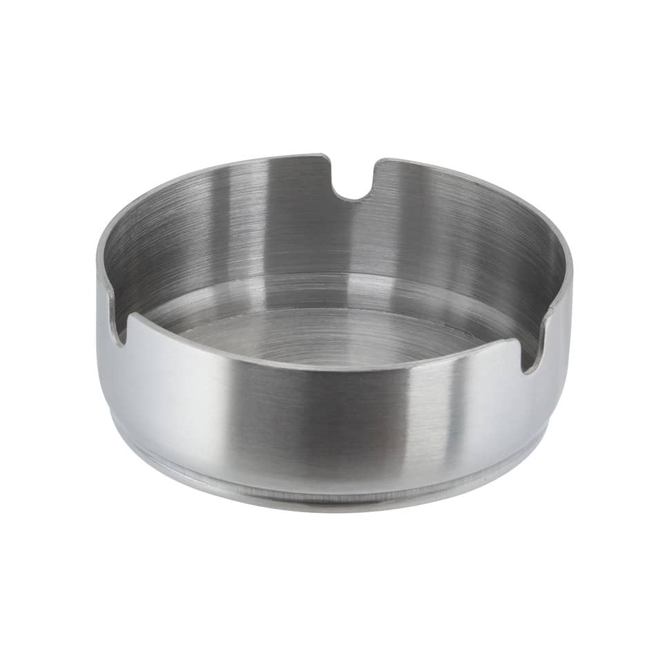 metallisch, aschefassung, ashtray, rund, nickel-stahl