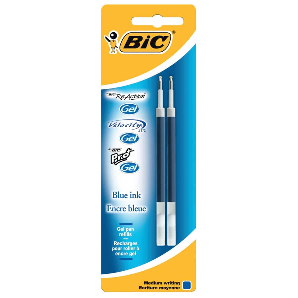 Gelpen, Tintenrefill, Blaues Tinte, Mittlere Schrift, BIC