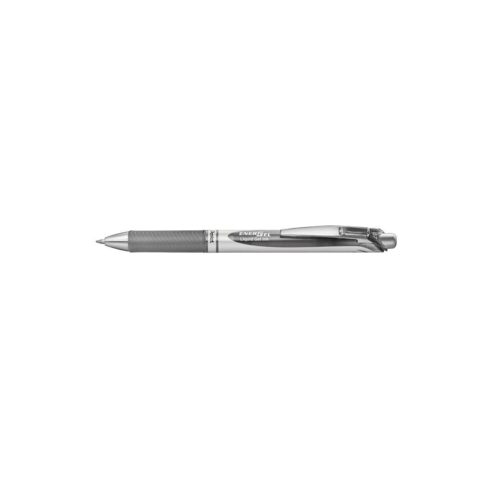 Gelstift, Kugelschreiber, Metallisch, Clip, Griff, Grau