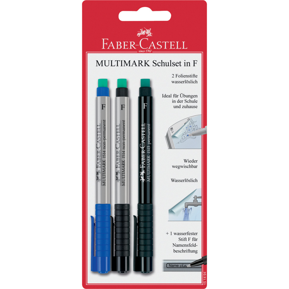 Multimark Stift, Schulset, Wasserlöslich, Farbstifte, Permanent