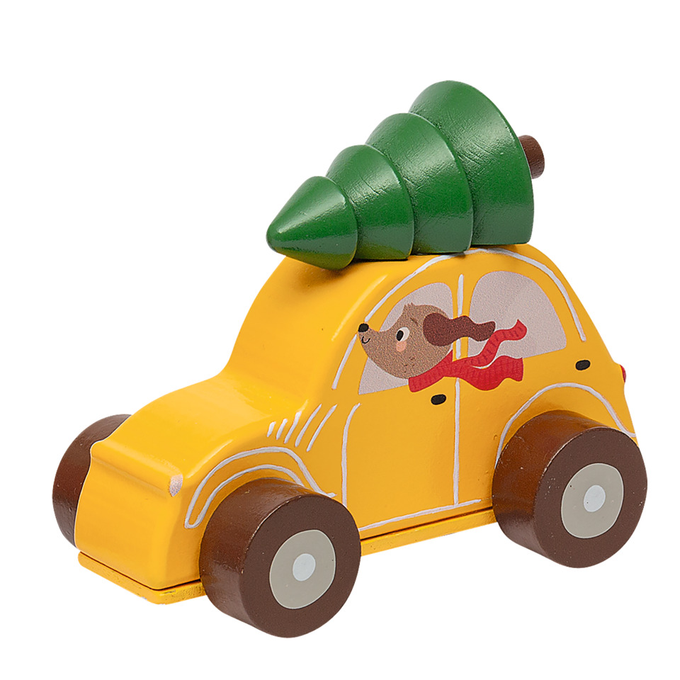 Holzspielzeug, Auto, Gelb, Grüne Leiter?, Tiermotiv