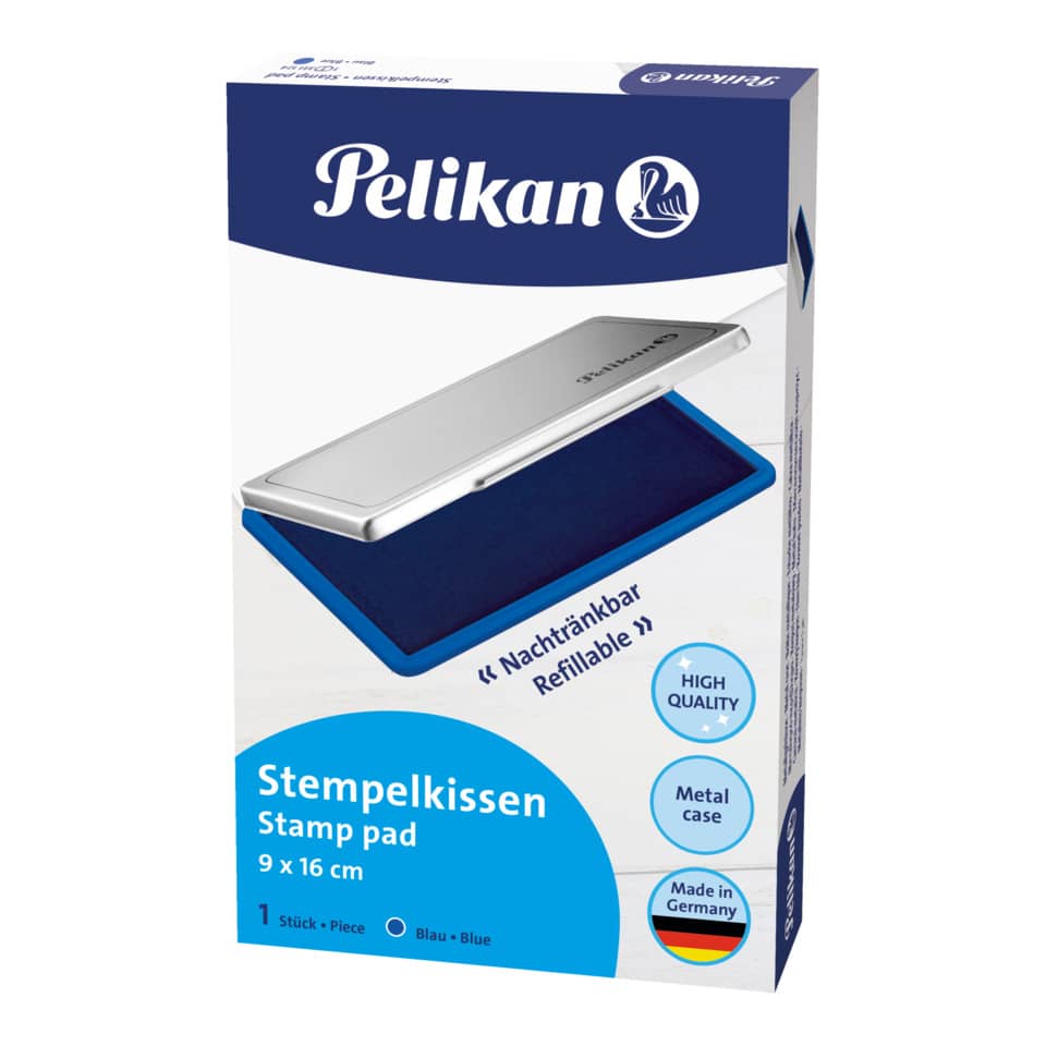 Stempelkissen, Stempelkissen blau, Metallhülle, Nachfüllbar, Made in Germany