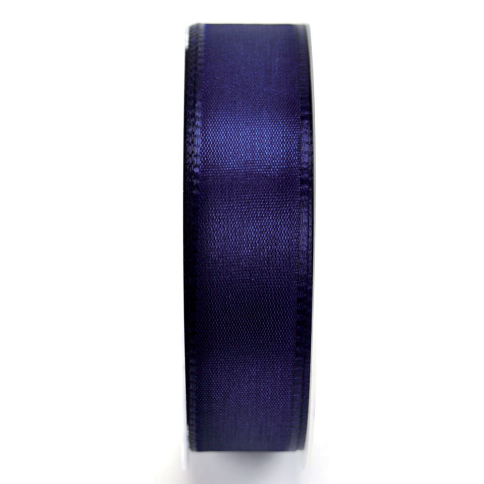 Satinband, Schrägband, Breite Band, Dunkelblau, Stoffband