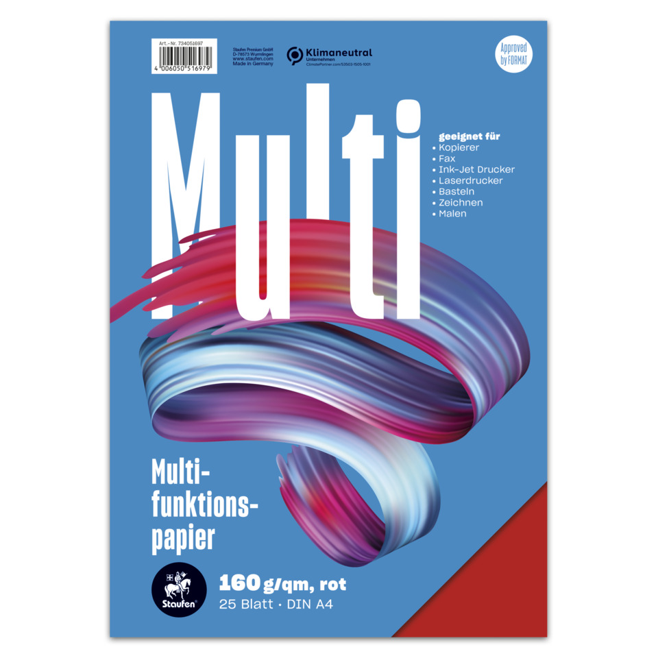 Multifunktionspapier, DIN A4, 25 Blatt, farbiges papier, Papierrolle ???