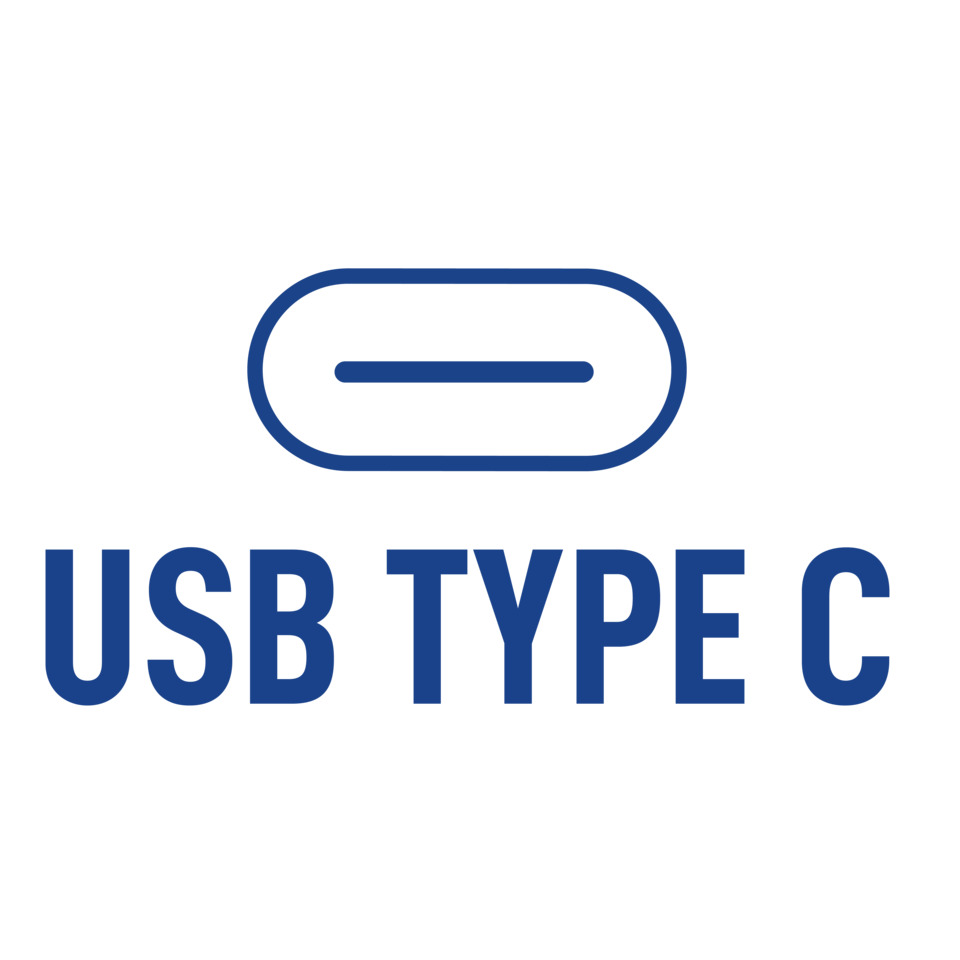 usb, type-c, logo, blau, symbol