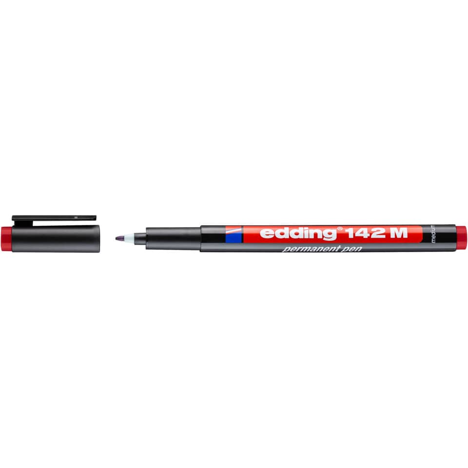 marker, stift,  permanent, rot, edding 142 M