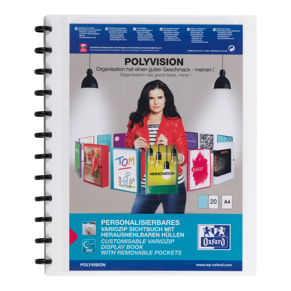 notebook, Displaybuch, abnehmbare Taschen, A4, anpassbares Cover