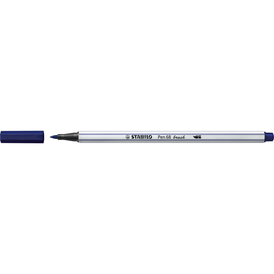 Tintenmarker, Stabilo, PEN68, blau, Kugelschreiber-Ersatz, Kunststoffstift, Marker, PEN68, Pinselspitze, Blau