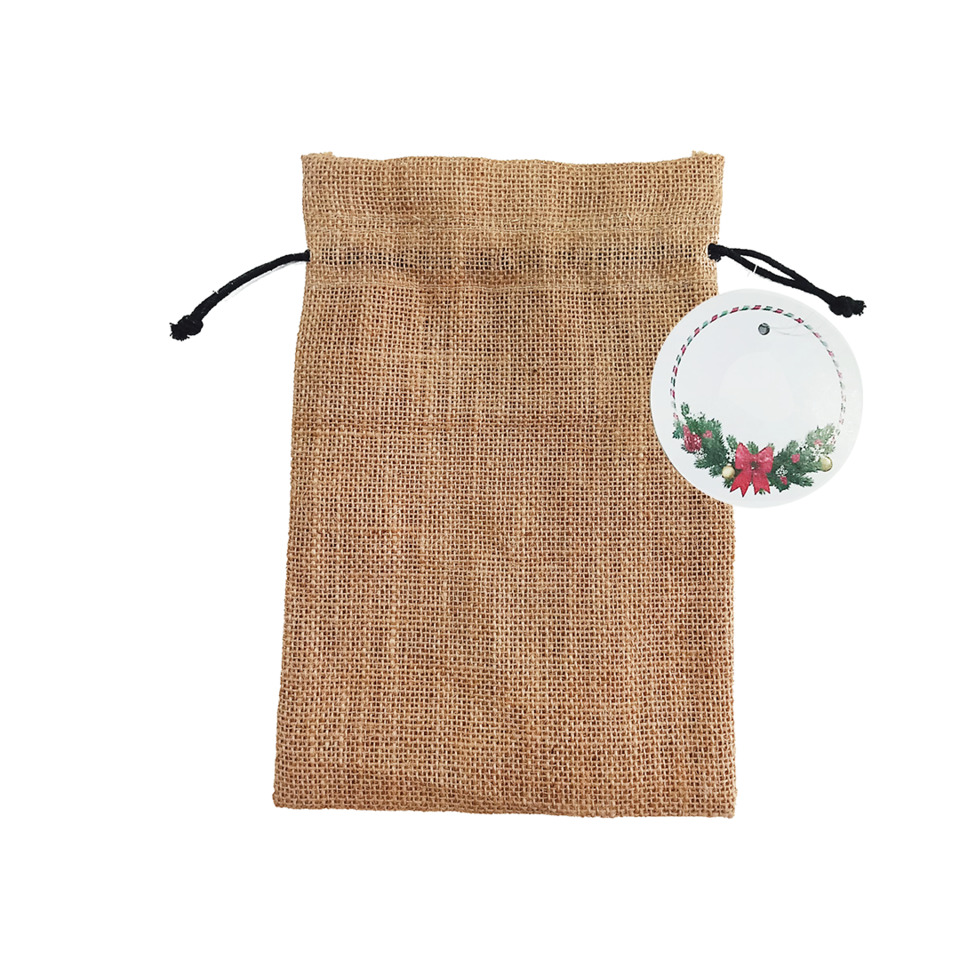 Jute Beutel, Sacktasche, Kräutertasche, Naturfaser, Kordelzug