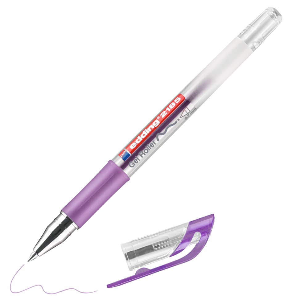 Gelstift, Roller, Stift, lila, Transparenter Deckel