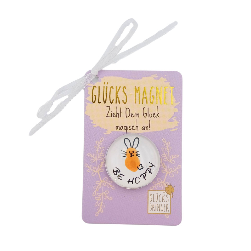 Magnet, Glücksbringer, Mini-Anhänger, lila, Hase