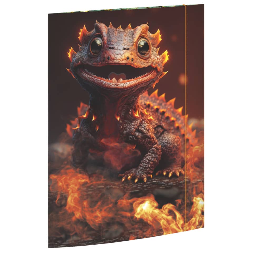 Drachenfigur, Lava, Feuer, Kinderzimmer, Wandbild