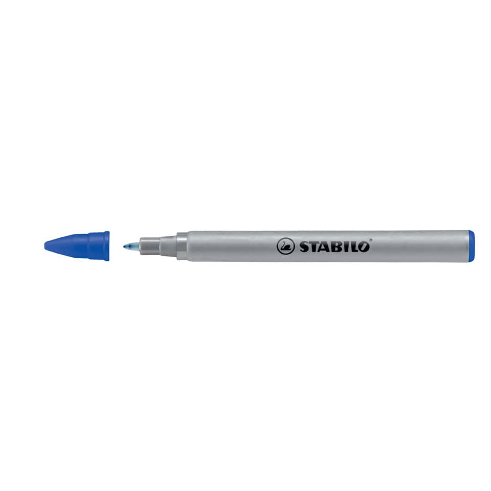 Marker, Permanentmarker, Blau-Deckel, Marker mit Kappe, Stabilo