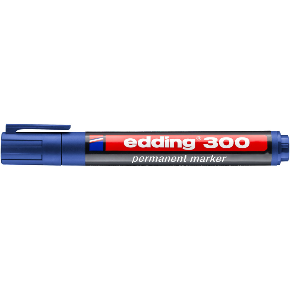 Permanentmarker, Edding 300, Blauer marker, Markierstift, Permanentstift